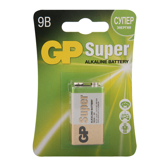 

Батарейка GP Batteries крона 6LR61/6F22 9 В 550 мАч (1 шт.)