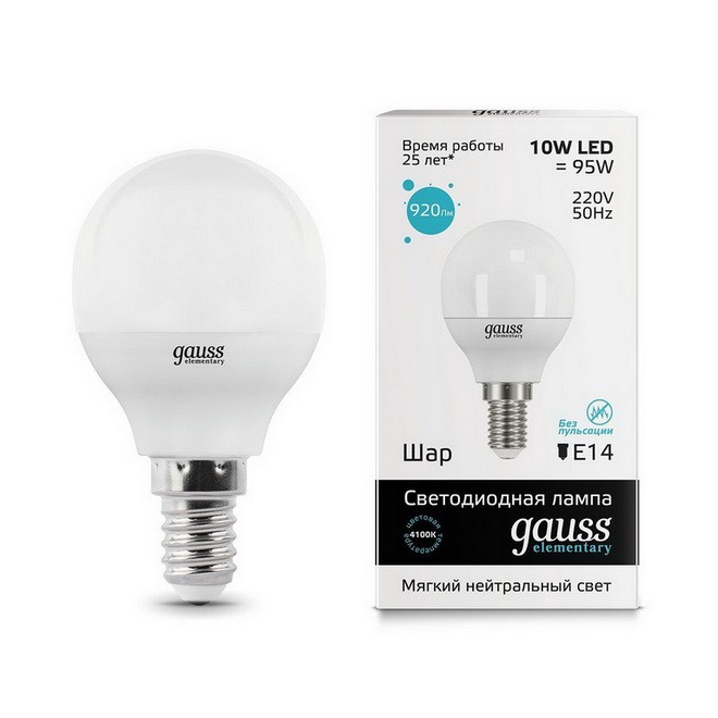 Купить Лампа Gauss LED Elementary Globe 10W E14 4100K