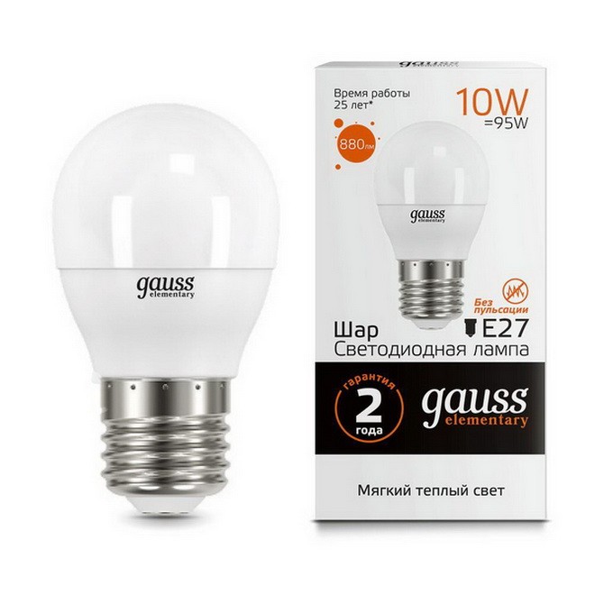 Купить Лампа Gauss LED Elementary Globe 10W E27 3000K