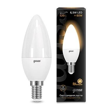 

Gauss LED Candle E14 6.5W 2700К, Лампа