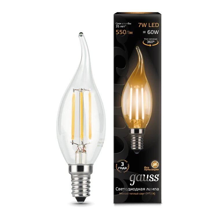 Купить Лампа Gauss LED Filament Candle taiLED E14 7W 2700К