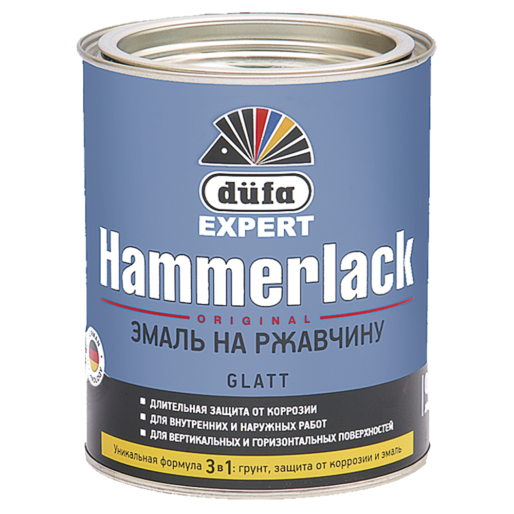 

Dufa Hammerlack 2.5 л, Грунт-эмаль алкидная по ржавчине (синяя), Синий