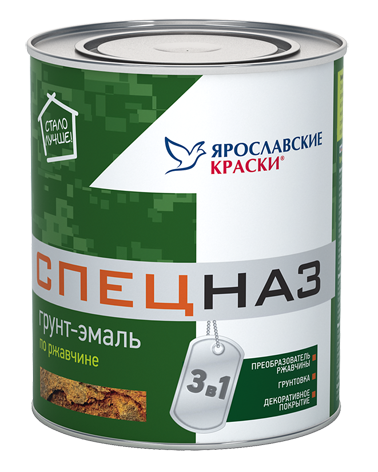 

Ярославские краски Спецназ 0.8 кг, Грунт-эмаль алкидная по ржавчине (желтая), Жёлтый