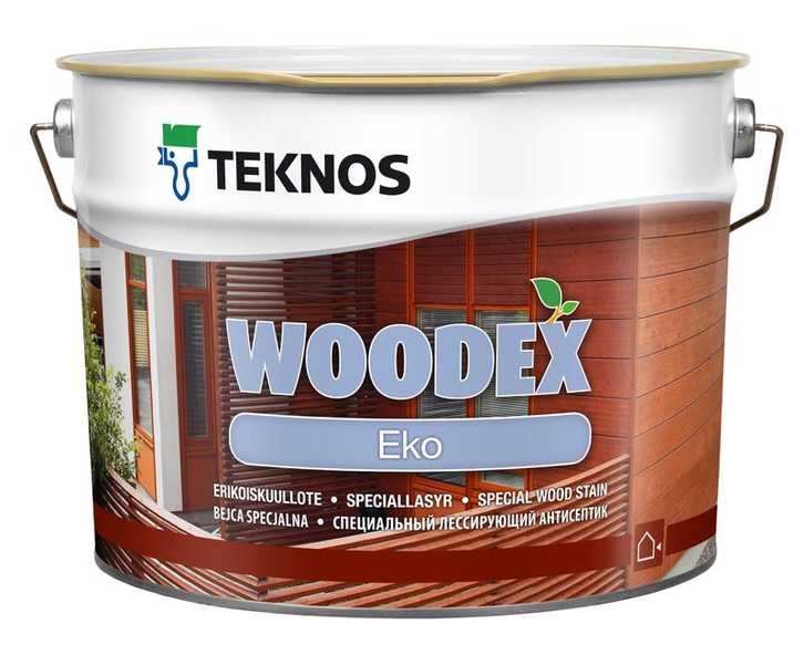 

Teknos Woodex Eko, 0.9 л, Грунт-антисептик по дереву масляный, Прозрачный