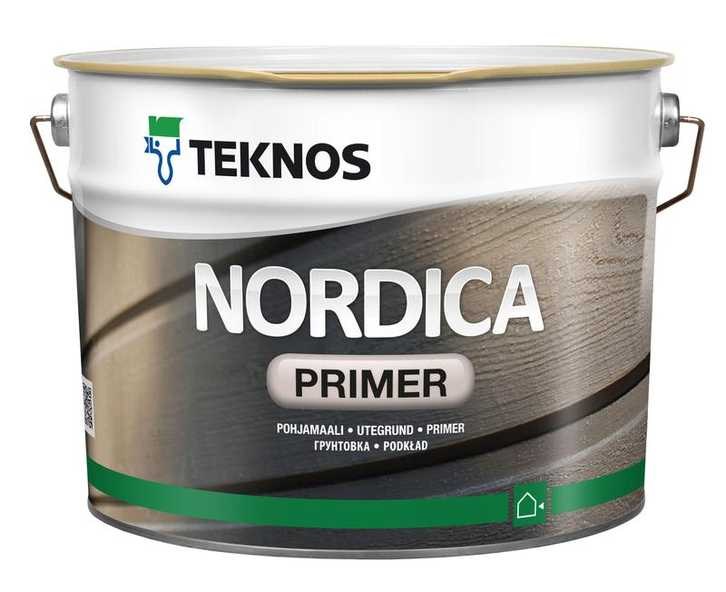 Teknos Nordica Primer белая, 9 л, Грунтовочная краска по дереву алкидная