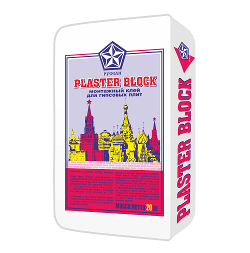 Купить Клей для пазогребневых плит Русеан Plaster Blok 20 кг