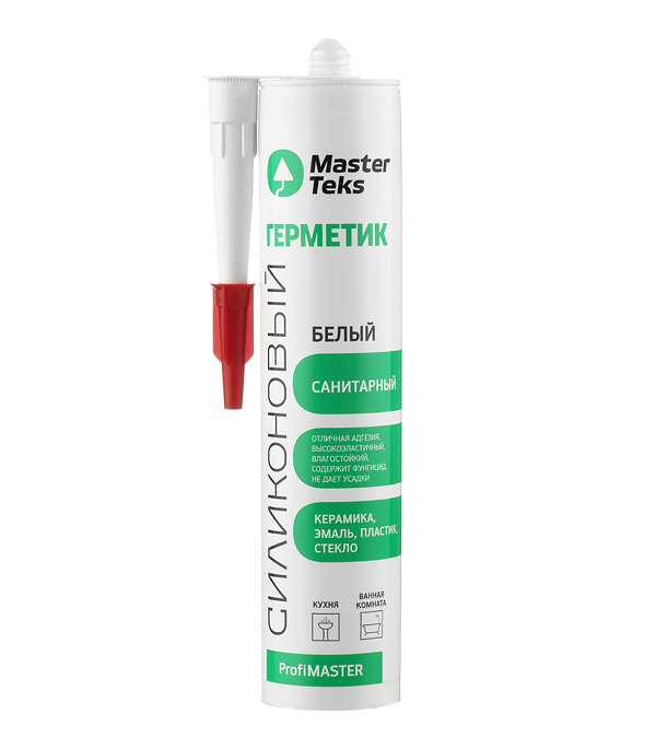 

MasterTeks ProfiMaster 310 мл, Герметик силиконовый санитарный (белый)