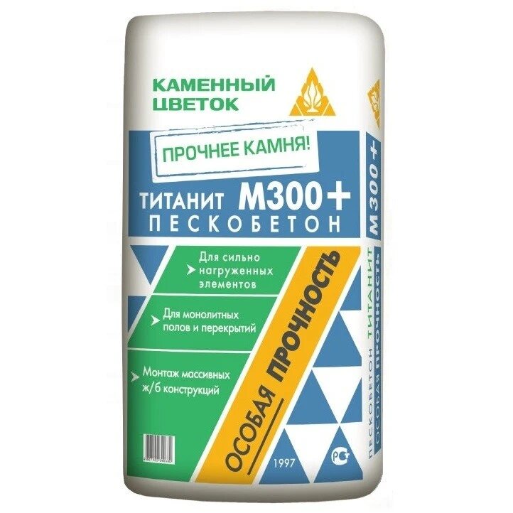 

Каменный цветок Титанит М300, 40 кг, Пескобетон, Серый