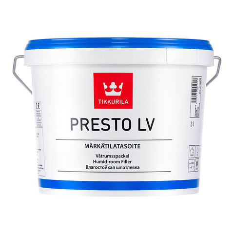 

Tikkurila Presto LV, 10 л, Шпатлевка готовая влагостойкая, Сине-серый