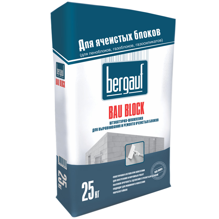 Bergauf Bau Block, 25 кг, Штукатурка цементная для машинного нанесения
