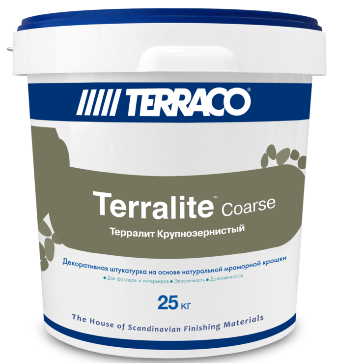 Terraco Terralite 300-C, 15 кг, Штукатурка декоративная крупнозернистая с мраморной крошкой