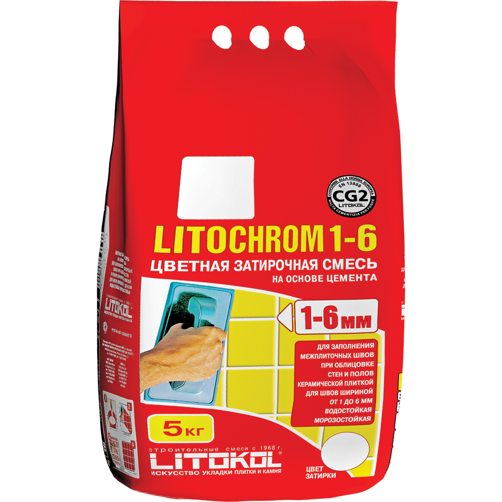 

Litokol Litochrom 1-6 C.680, 5 кг, Затирка для узких швов, Темно-фиолетовый