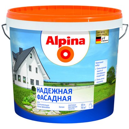

Alpina 10 л, 16 кг, Краска фасадная силиконовая, Белый