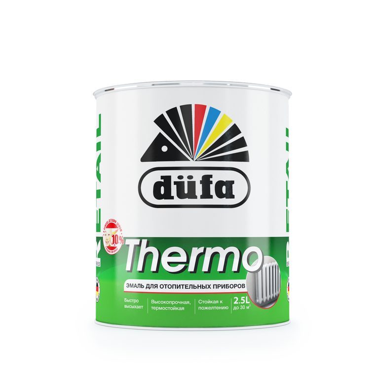 Dufa Retail Thermo 0.75 л, Эмаль алкидная термостойкая (белая)